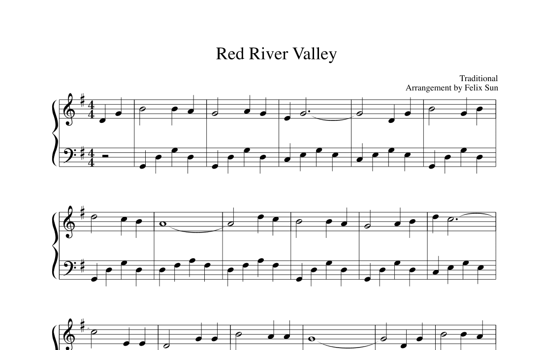 Red River Valley (Beautiful Easy Piano Solo) - American Folk Song (arr. Felix Sun)
