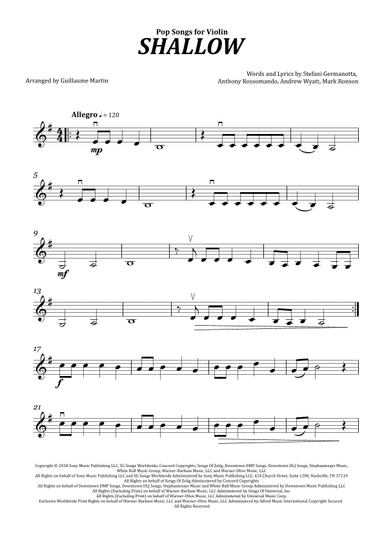 Shallow (arr. Guillaume Martin)