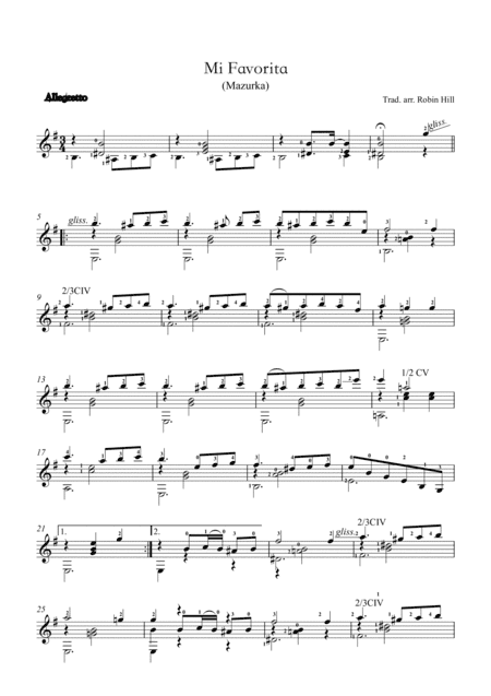 Mi Favorita (Mazurka) (arr. Robin Hill)