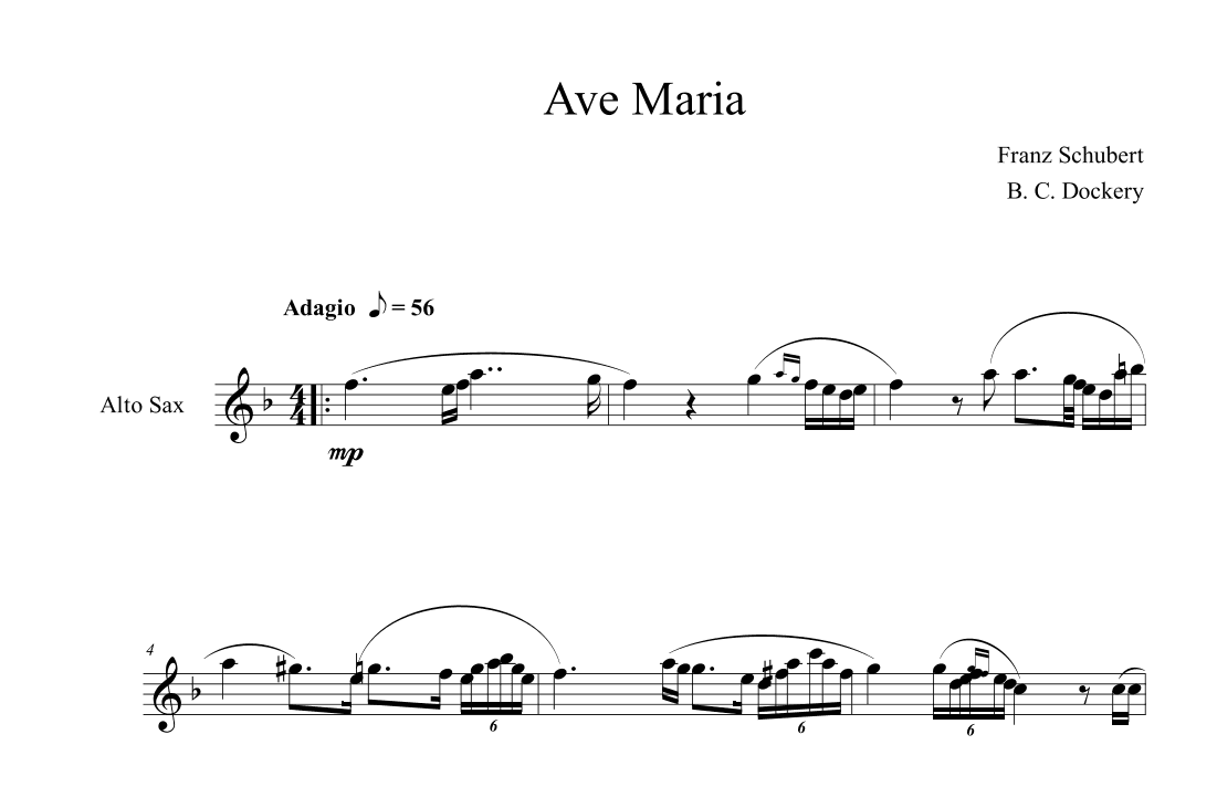 Ave Maria (Alto Sax Solo) (arr. B. C. Dockery)