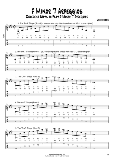 F Minor 7 Arpeggios (5 Ways to Play)