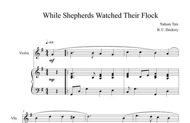 While Shepherds Watched Their Flock (Violin Solo with Piano Accompaniment) (arr. B. C. Dockery)
