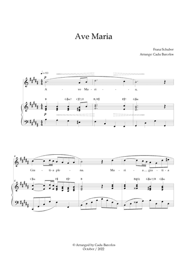 Ave Maria - Schubert B Major Chords (arr. Cadu Barcelos)