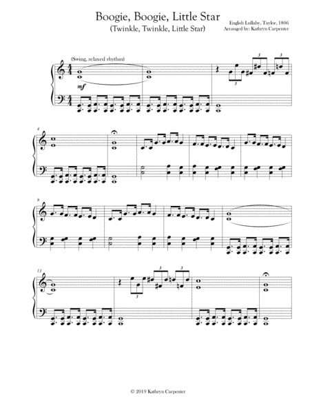 Boogie, Boogie, Little Star (Twinkle, Twinkle, Little Star) (arr. Kathryn Carpenter)