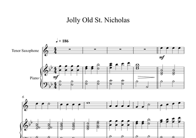 Jolly Old St. Nicholas (Tenor Sax + Piano) (arr. Digital Book Music)