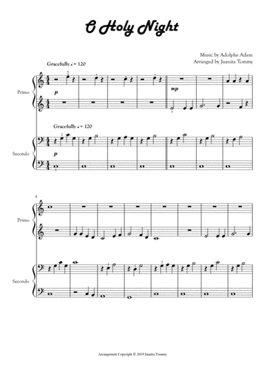 O Holy Night (1 Piano, 4 Hands) (arr. Juanita Tommy)