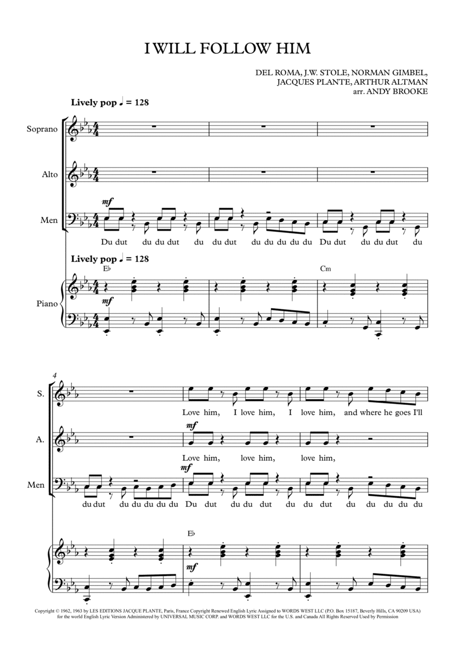 I Will Follow Him (i Will Follow You) (arr. Andy Brooke)