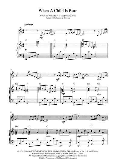 When A Child Is Born (arr. Kaiserin Rebecca)