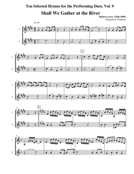 Ten Selected Hymns for the Performing Duet, Vol. 9 - clarinet and bass clarinet (arr. Kenneth D. Friedrich)