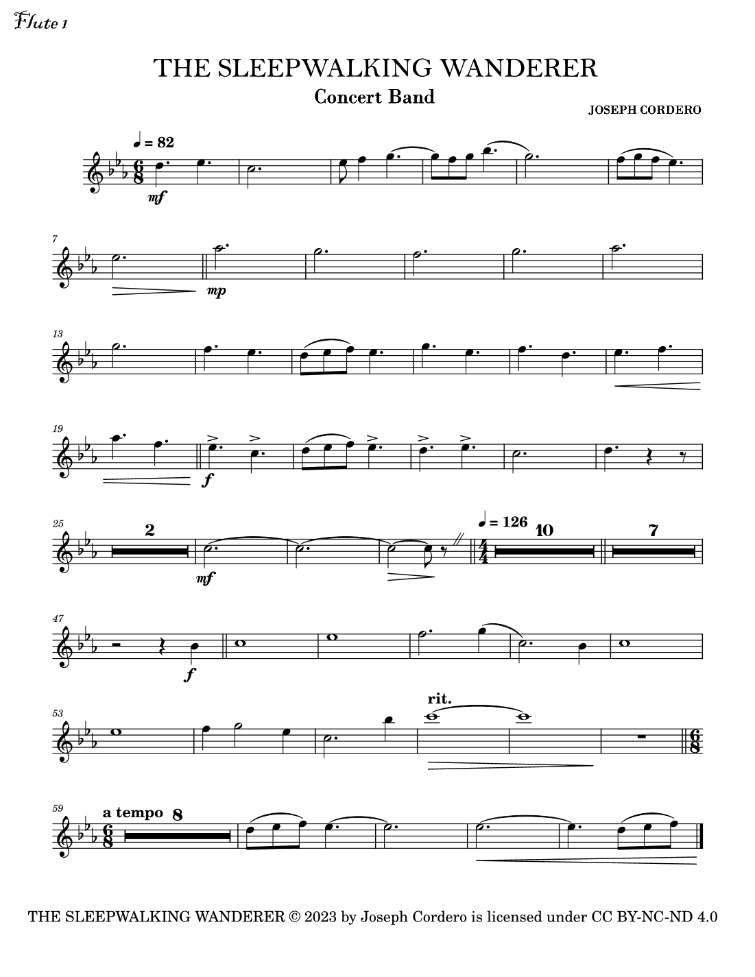 THE SLEEPWALKING WANDERER - Full score & Parts