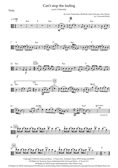 Can't Stop The Feeling! (arr. Fernando Britto)