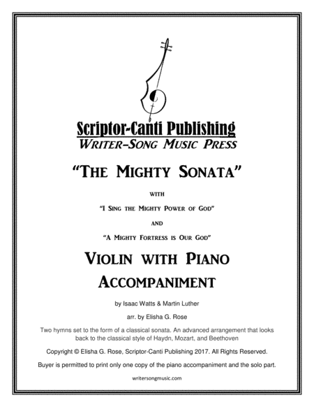 (I Sing The Mighty Power Of God & A Mighty Fortress Is Our God) The Mighty Sonata - Violin (arr. Elisha G. Rose)