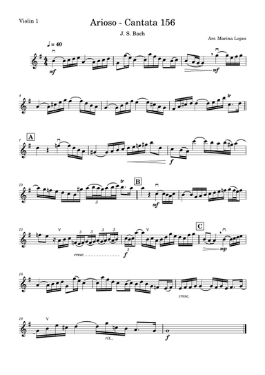 Arioso - Cantata 156 - J. S. Bach (arr. Marina Lopes)