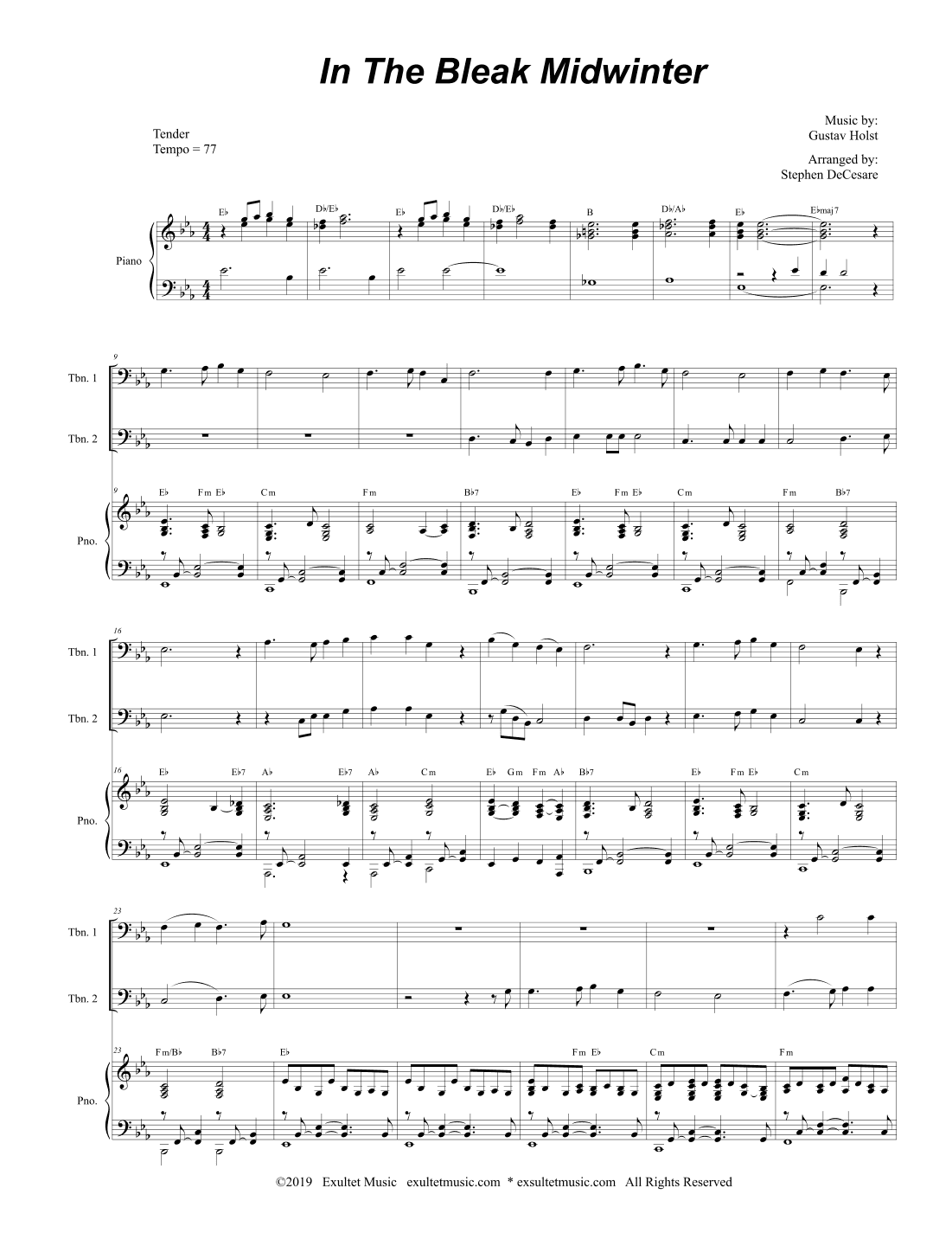 In The Bleak Midwinter (Trombone Duet) (arr. Stephen DeCesare)