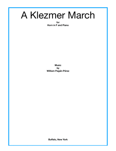 A Klezmer March for Horn in F and Piano