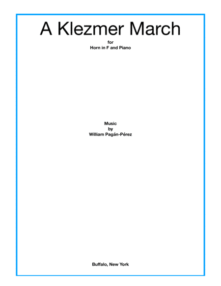 A Klezmer March for Horn in F and Piano