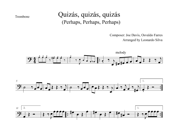 Quizas, Quizas, Quizas (perhaps, Perhaps, Perhaps) (arr. Leonardo Silva)
