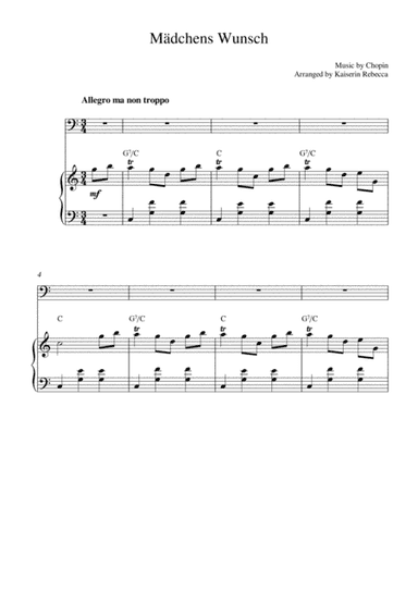 Mädchens Wunsch (for bassoon solo and piano accompaniment) (arr. Kaiserin Rebecca)