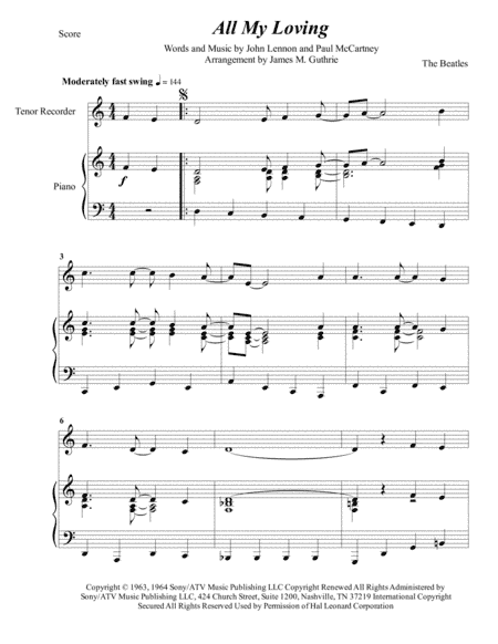 All My Loving (arr. James M. Guthrie)