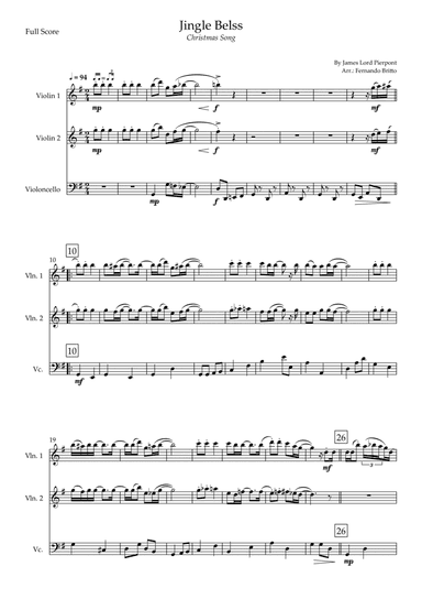 Jingle Bells - Jazz Version (Christmas Song) for String Trio (arr. Fernando Britto)