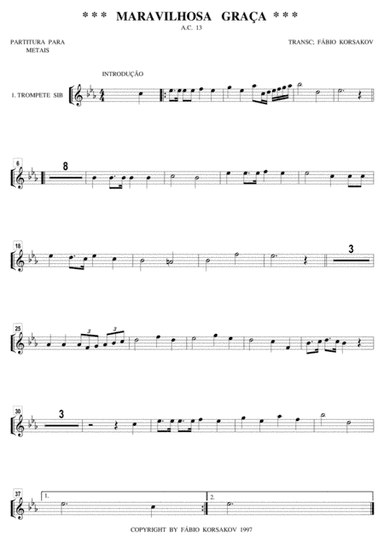 MARAVILHOSA GRAÇA - GOSPEL (arr. Publicado por Maestro Arranjador)