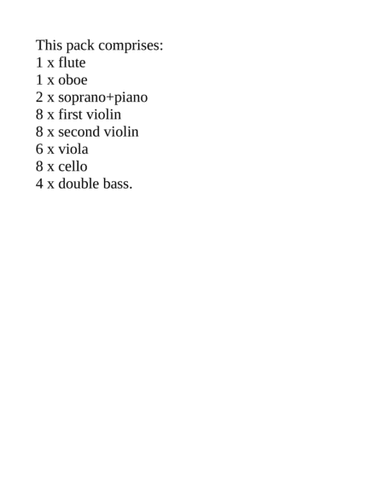 O Love (Soprano solo plus chamber orchestra ALL PARTS)