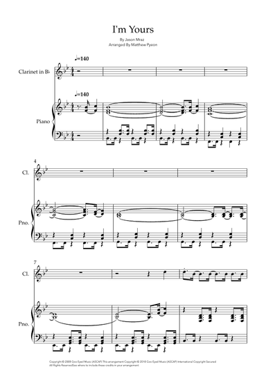 I'm Yours (arr. Matthew pyeon)