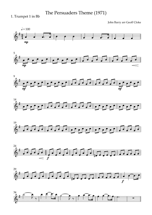 Theme From Persuaders (arr. Geoff Cloke)