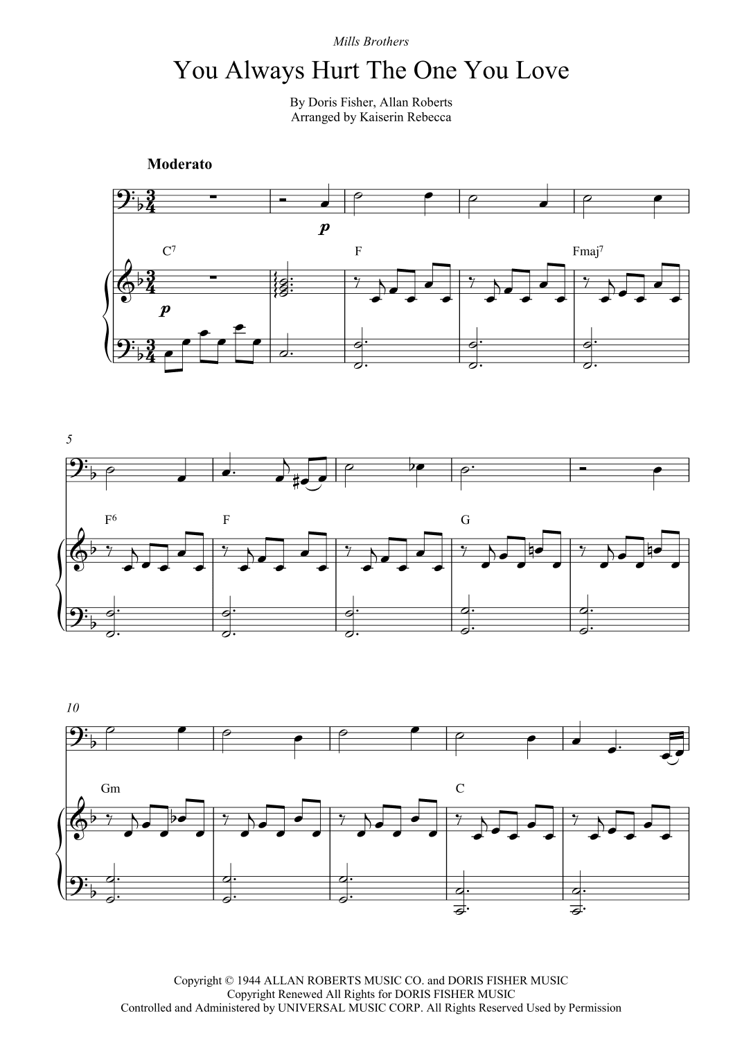 You Always Hurt The One You Love (arr. Kaiserin Rebecca)