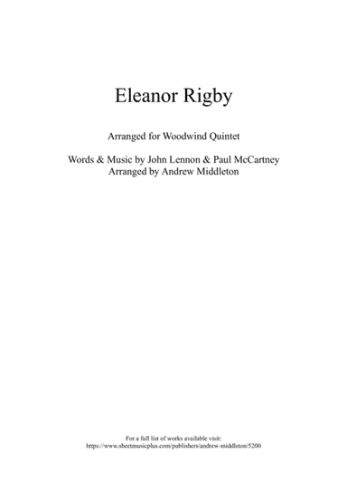 Eleanor Rigby (arr. Andrew Middleton)