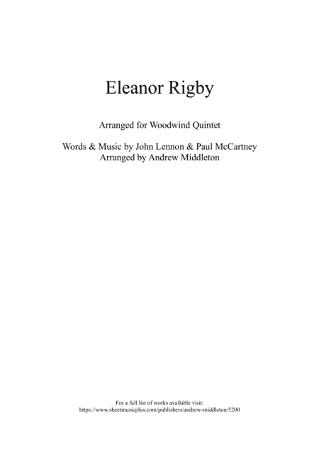 Eleanor Rigby (arr. Andrew Middleton)