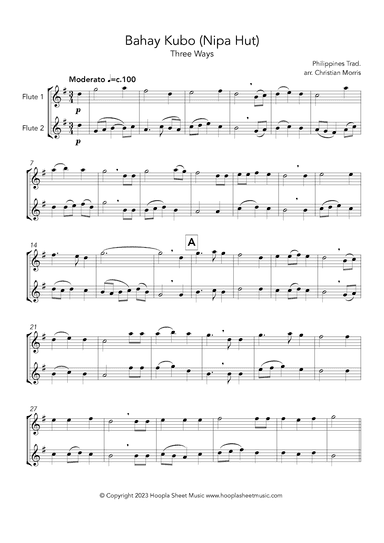 Bahay Kubo (Nipa Hut), Three Ways (arr. Christian Morris)