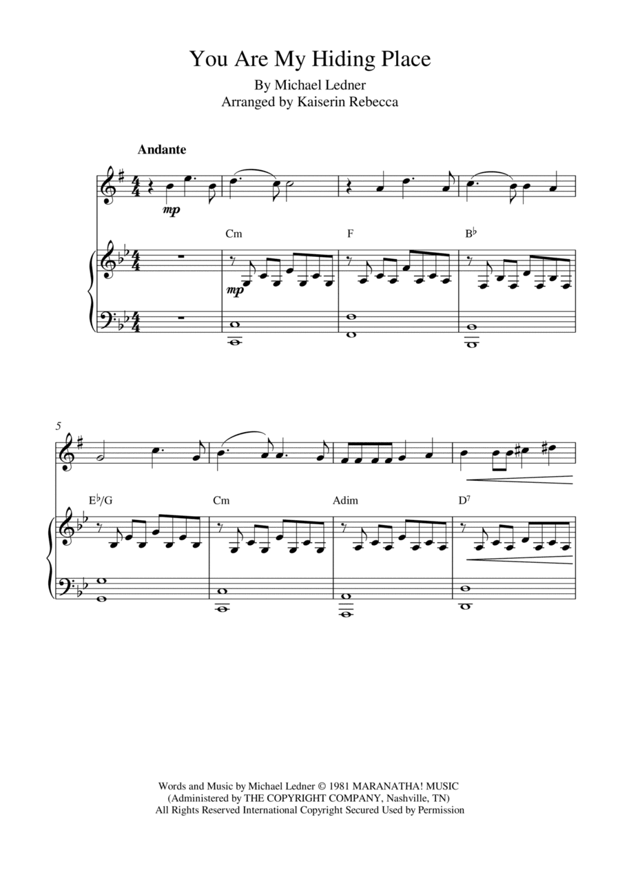You Are My Hiding Place (arr. Kaiserin Rebecca)