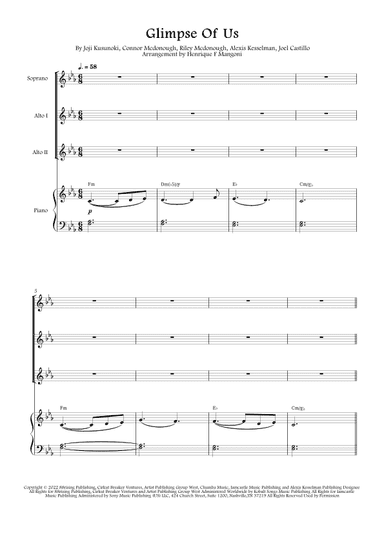 Glimpse Of Us (arr. Henrique F Mangoni)