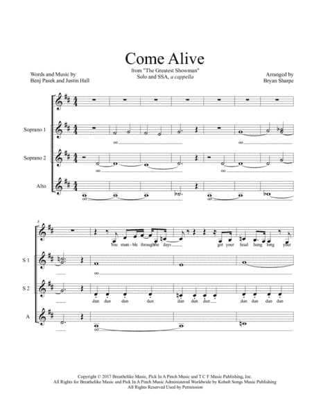 Come Alive (arr. Bryan Sharpe)