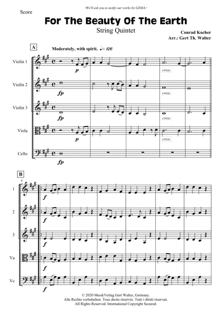 For The Beauty Of The Earth (arr. Gert Th. Walter)