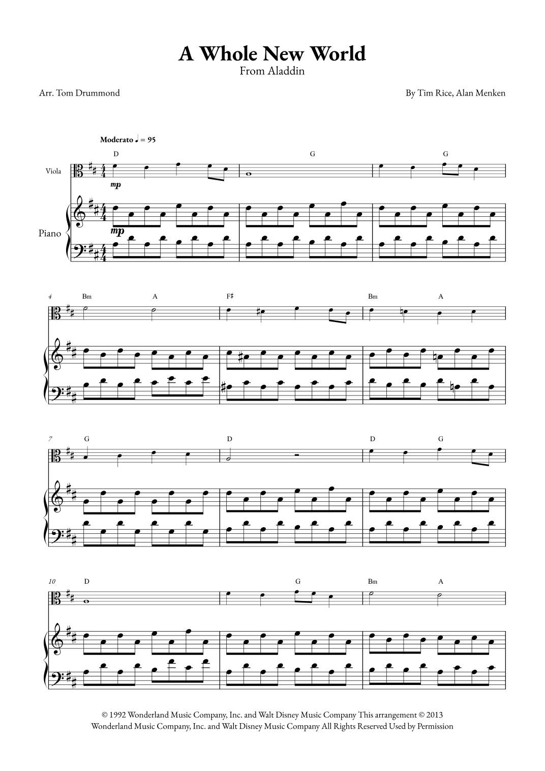 A Whole New World (arr. Tom Drummond)