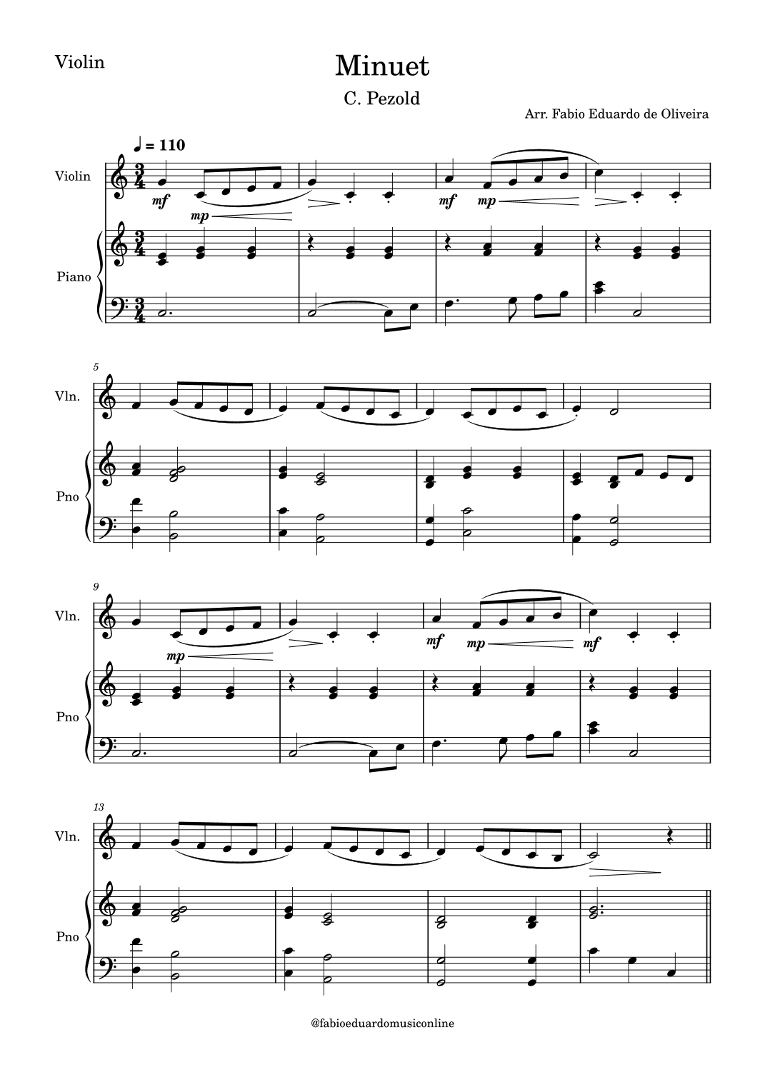 Minuet ("Bach") (arr. Fabio Eduardo de Oliveira)