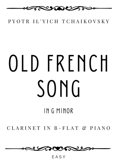Tchaikovsky - Old French Song in G minor - Easy (arr. Piacere Music Sheets)