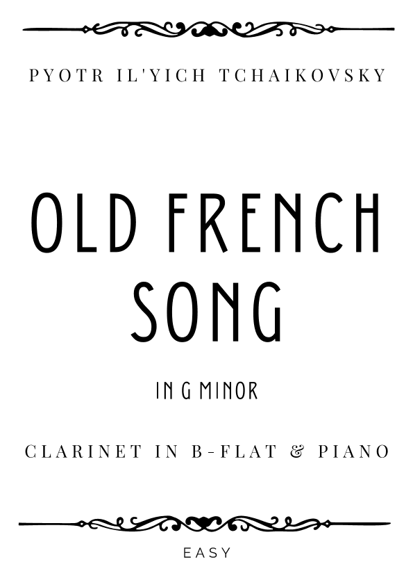Tchaikovsky - Old French Song in G minor - Easy (arr. Piacere Music Sheets)
