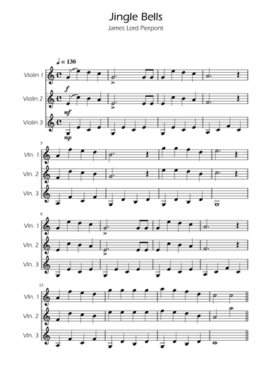 Jingle Bells - Violin Trio (arr. Ygor Nunes)