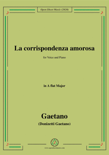 Donizetti-La corrispondenza amorosa,in A flat Major,for Voice and Piano (arr. MSM)