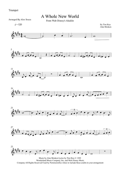 A Whole New World (reprise) (arr. Alex Souza)