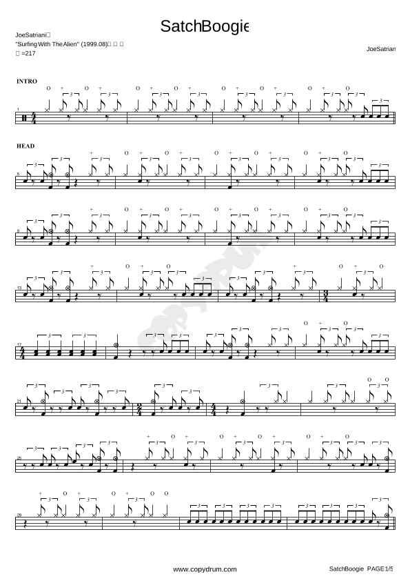 Satch Boogie (arr. COPYDRUM)