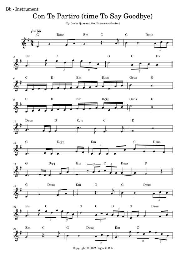 Con Te Partiro (time To Say Goodbye) (arr. Fabio Eduardo de Oliveira)