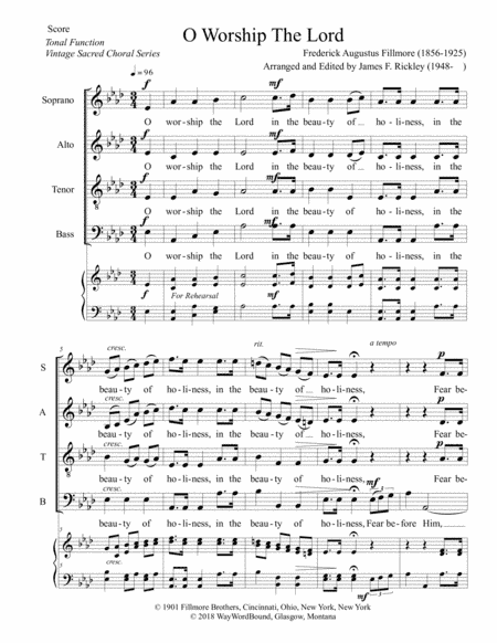 O Worship The Lord (arr. James F. Rickley)