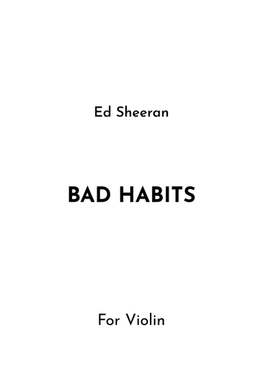 Bad Habits (arr. Jireh J.)