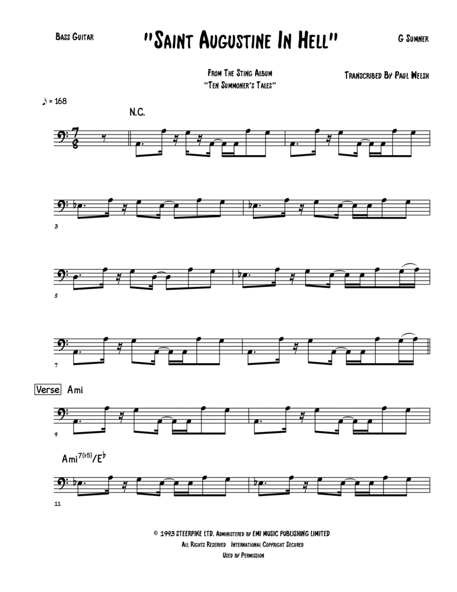 Saint Augustine In Hell (arr. Accubass)