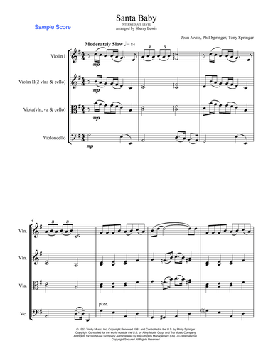Santa Baby (arr. Sherry Lewis Publishing)