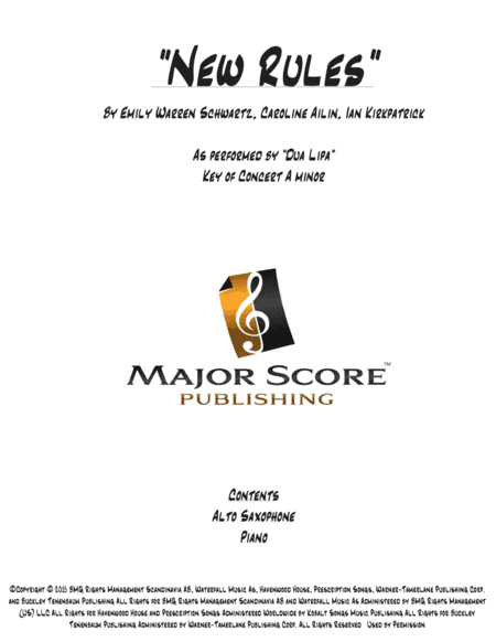 New Rules (arr. MAJOR SCORE PUBLISHING TM.)